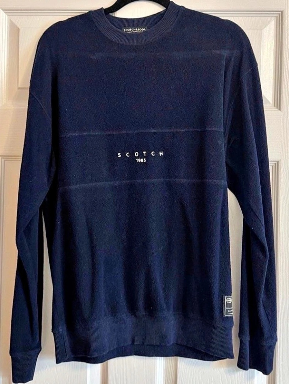 Scotch & Soda Men's Cotton Blend Sweatshirt in Blue Size Medium